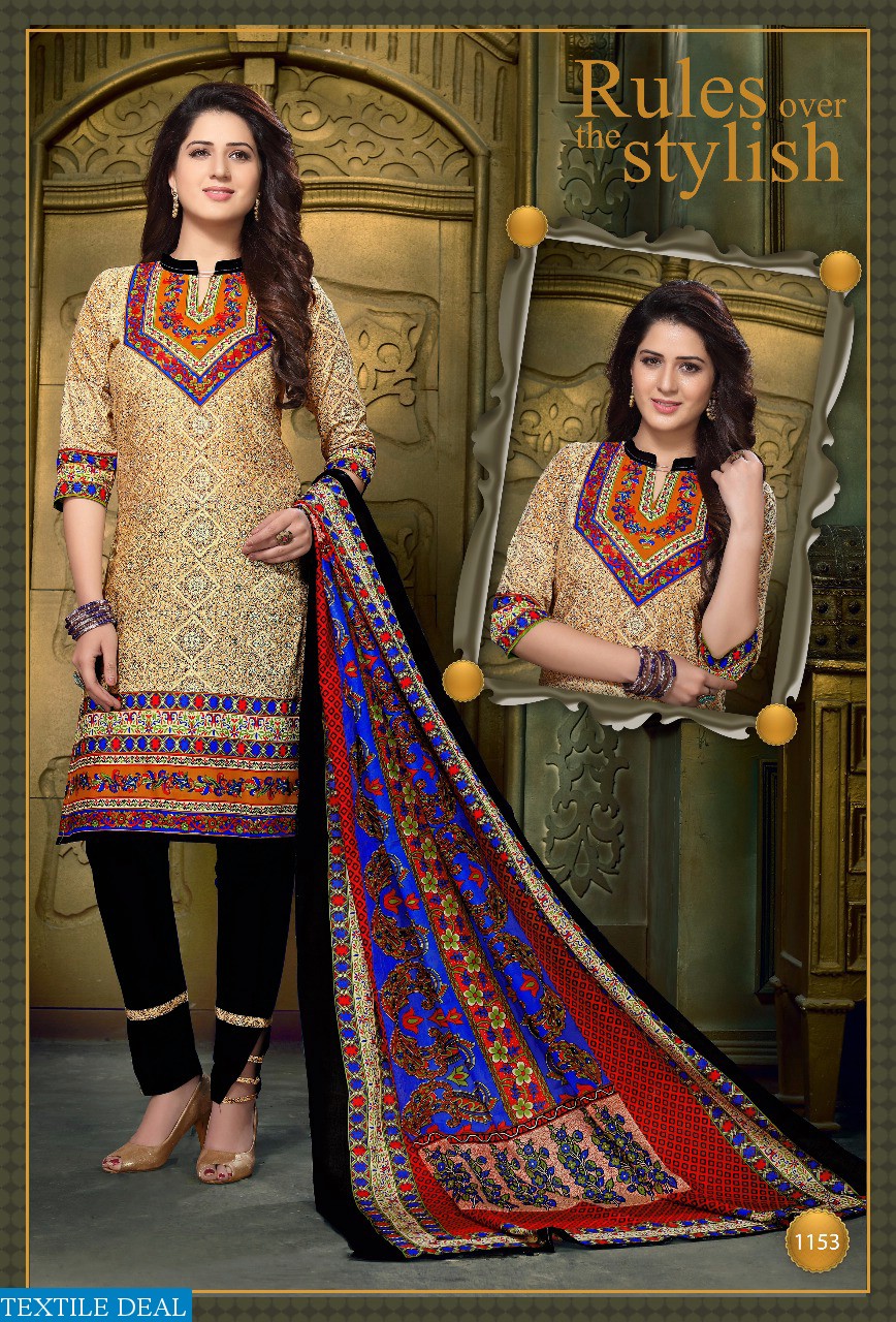 kundan karachi cotton printed dress material